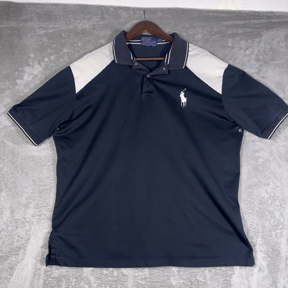 Polo Ralph Lauren‎ Big Pony Polo Shirt Men's Size XL Black Big White Pony
